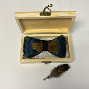 Beautiful Feather tie with matching brooch